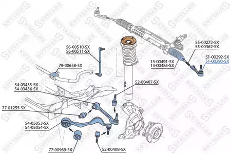 Наконечник поперечной рулевой тяги STELLOX 51-00293-SX