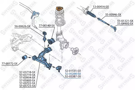 Опора шаровая STELLOX 52-00286-SX