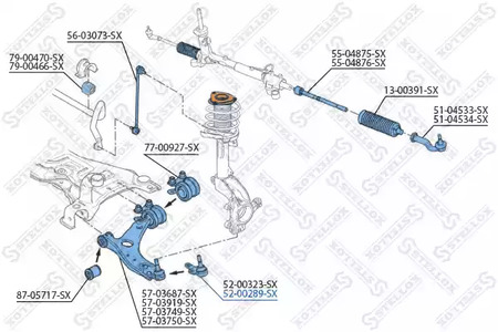Шарнир независимой подвески / поворотного рычага STELLOX 52-00289-SX