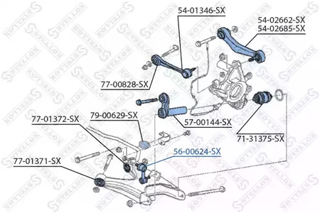 Тяга стабилизатора STELLOX 56-00624-SX