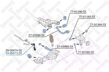 Тяга стабилизатора STELLOX 56-00673-SX