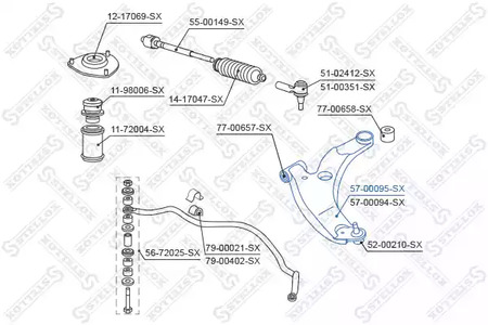 Рычаг подвески STELLOX 57-00095-SX