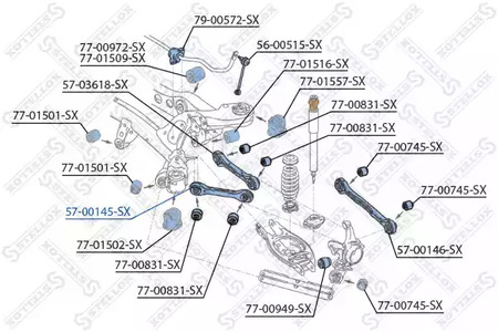 Рычаг подвески STELLOX 57-00145-SX
