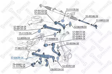Рычаг независимой подвески колеса подвескы колеса STELLOX 57-03639-SX
