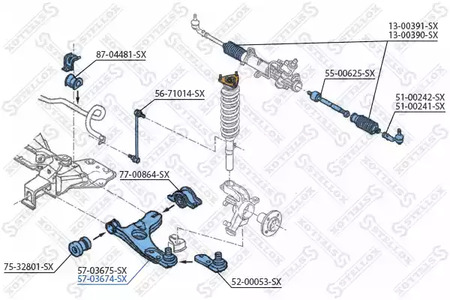 Рычаг подвески STELLOX 57-03674-SX