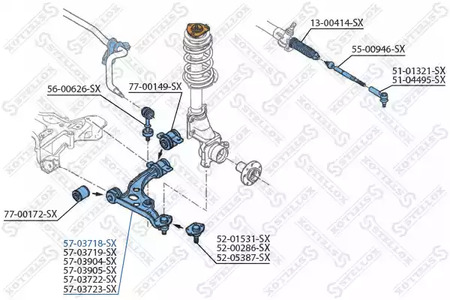 Рычаг подвески STELLOX 57-03718-SX