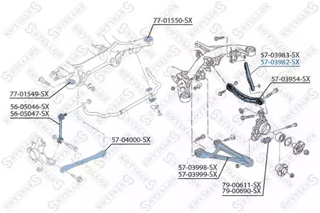 Рычаг независимой подвески колеса подвескы колеса STELLOX 57-03982-SX