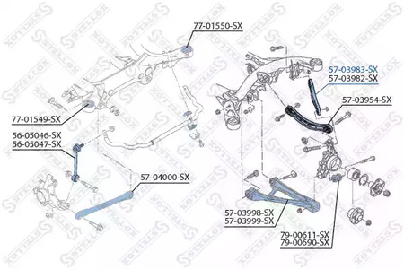 Рычаг независимой подвески колеса подвескы колеса STELLOX 57-03983-SX
