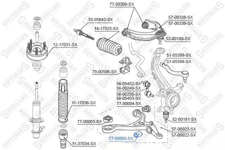 Сайлентблок STELLOX 77-00005-SX