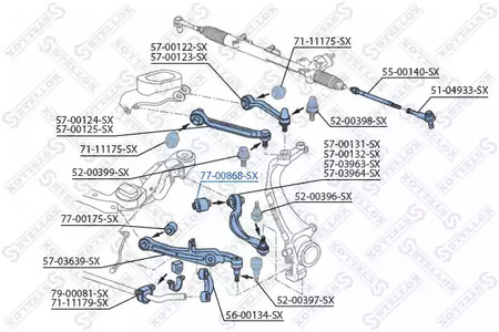 Подвеска рычага независимой подвески колеса STELLOX 77-00868-SX