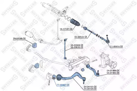 Сайлентблок STELLOX 77-00887-SX