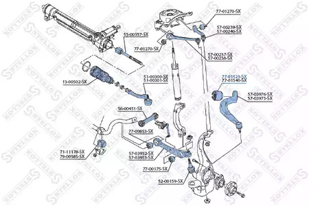 Подвеска рычага независимой подвески колеса STELLOX 77-01523-SX