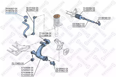 Опора стабилизатора STELLOX 79-00513-SX