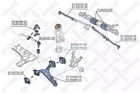 Сайлентблок STELLOX 87-03116-SX