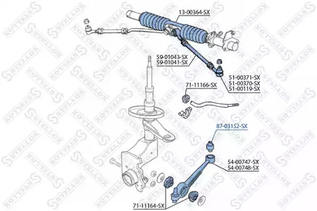 Подвеска рычага независимой подвески колеса STELLOX 87-03152-SX