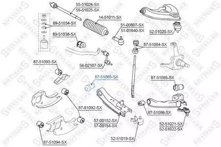 Подвеска рычага независимой подвески колеса STELLOX 87-51085-SX