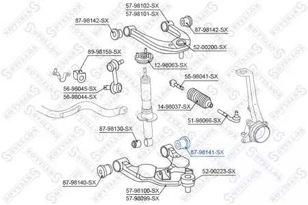 Подвеска рычага независимой подвески колеса STELLOX 87-98141-SX
