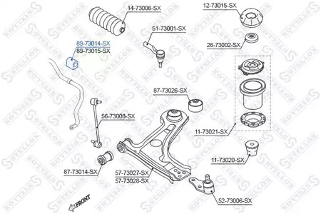 Опора стабилизатора STELLOX 89-73014-SX