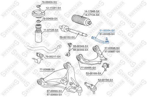 Наконечник поперечной рулевой тяги STELLOX 51-00354-SX