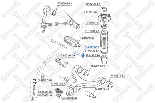 Наконечник рулевой тяги левый STELLOX 51-00421-SX