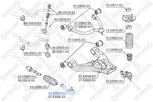 Наконечник рулевой тяги STELLOX 51-53005-SX