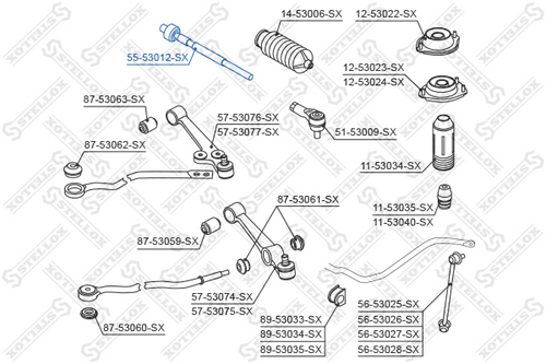 Рулевая тяга STELLOX 55-53012-SX