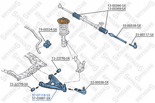 Рычаг подвески STELLOX 57-07118-SX
