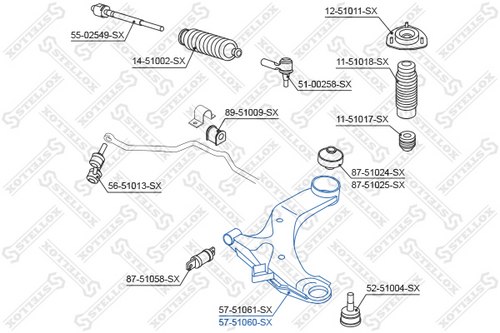Рычаг подвески STELLOX 57-51060-SX
