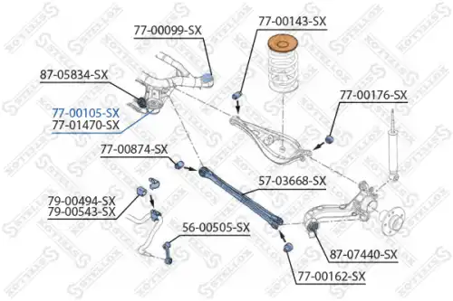 Сайлентблок рычага подвески STELLOX 77-00105-SX