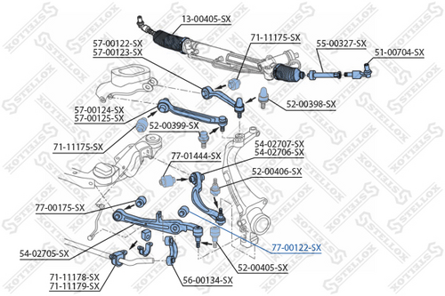 Сайлентблок пер. нижн. рычага STELLOX 77-00122-SX