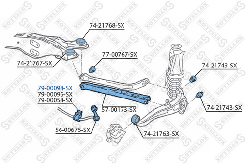 79-00094-sx втулка стабилизатора заднего d15 STELLOX 79-00094-SX