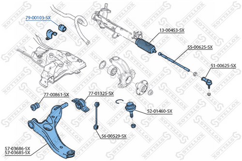 79-00103-sx втулка стабилизатора переднего STELLOX 79-00103-SX