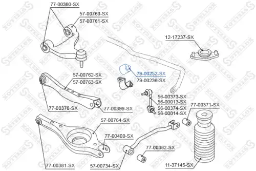 79-00252-sx втулка стабилизатора заднего STELLOX 79-00252-SX