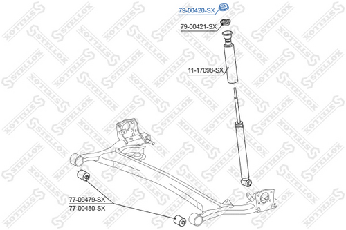 79-00420-sx втулка амортизатора заднего STELLOX 79-00420-SX