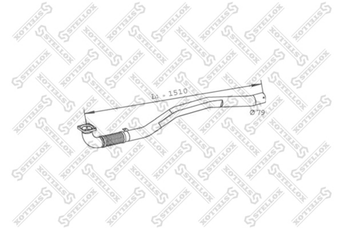 82-03710-sx труба глушителя с гофрой l1510 5-изг. STELLOX 82-03710-SX