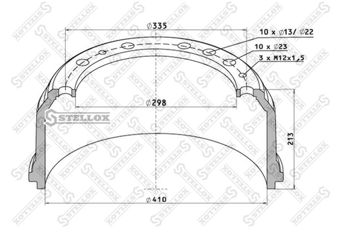 Барабан тормозной STELLOX 85-00013-SX