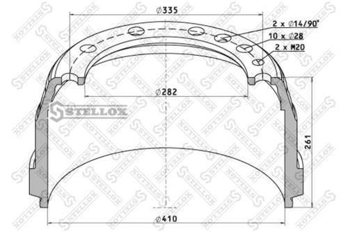 Тормозной барабан STELLOX 85-00016-SX
