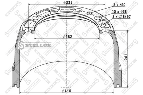 Тормозной барабан STELLOX 85-00075-SX