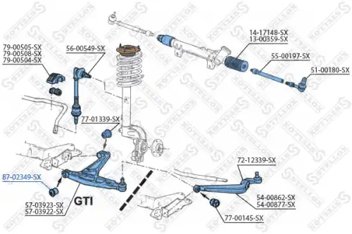 87-02349-sx сайлентблок рычага внутр. STELLOX 87-02349-SX