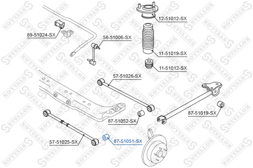 Сайлентблок зад. рычага зад. STELLOX 87-51051-SX
