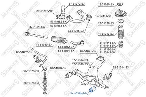 Сайлентблок STELLOX 87-51069-SX