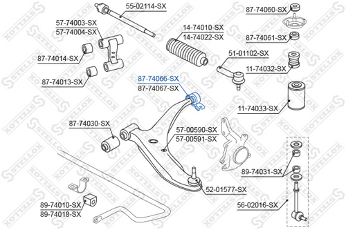 Сайлентблок STELLOX 87-74066-SX
