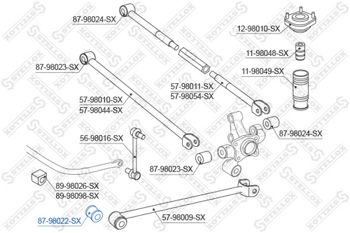 Подвеска рычага независимой подвески колеса STELLOX 87-98022-SX
