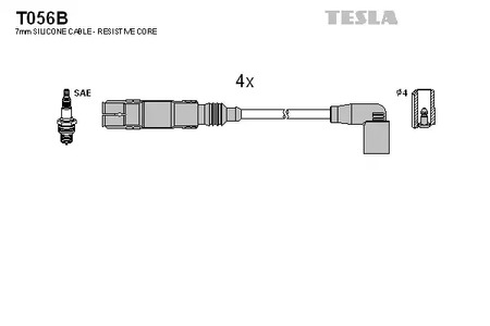 Комплект проводов зажигания alternative TESLA T056B