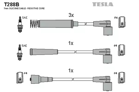 Комплект проводов зажигания TESLA T288B