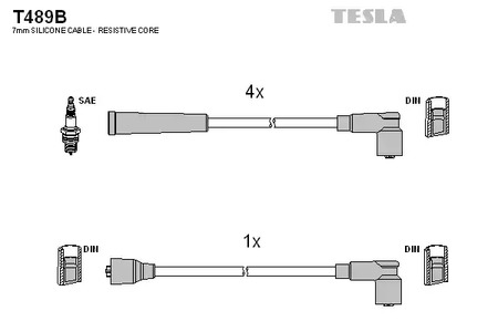 Комплект проводов зажигания TESLA T489B