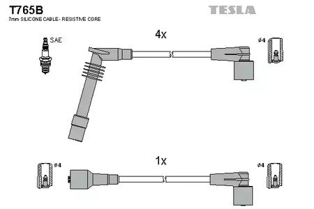 Провод высоковольтный TESLA T765B