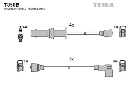 Комплект проводов зажигания TESLA T850B