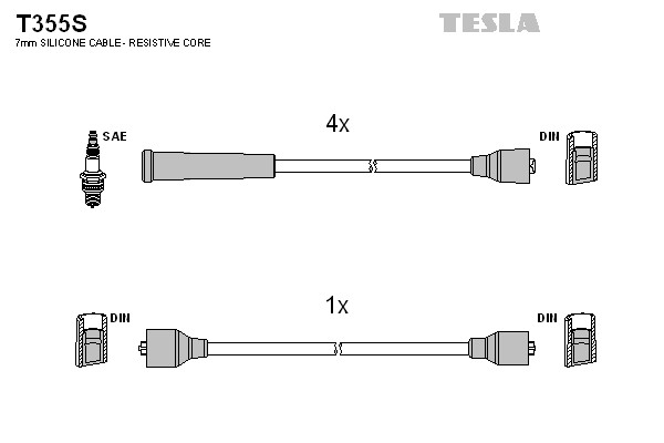 Комплект проводов зажигания TESLA T355S