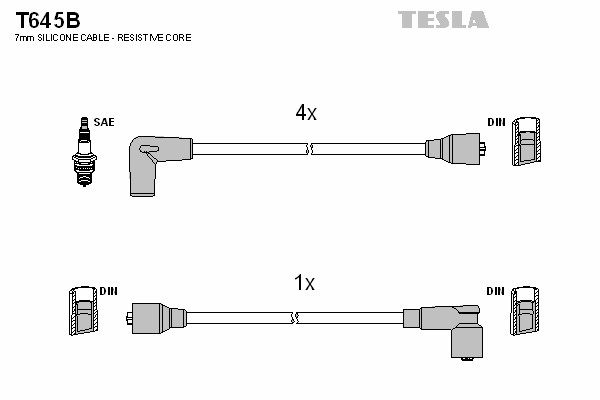 Комплект проводов зажигания TESLA T645B